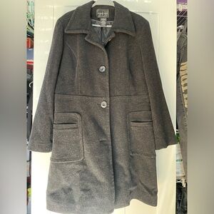 Braetan Wool Charcoal Gray Pea Coat